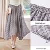 Xiangying Irregular Plaid High-Waist A-Line Skirt