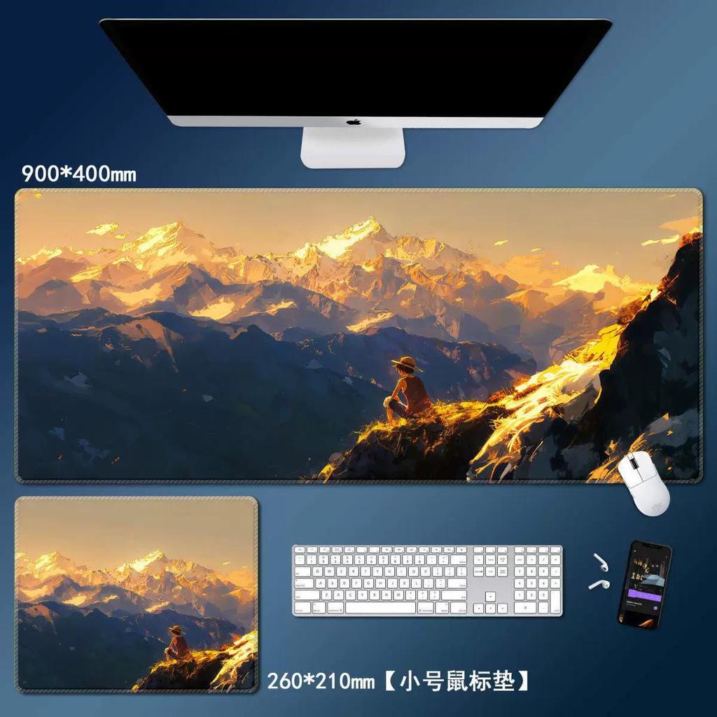 Cartoon ONE PIECE Leather Mouse Pad Large Monkey D. Luffy Roronoa Zoro Keyboard Pad Anime Peripheral Table Pad Non-slip Mouse Pad for Boys and Girls