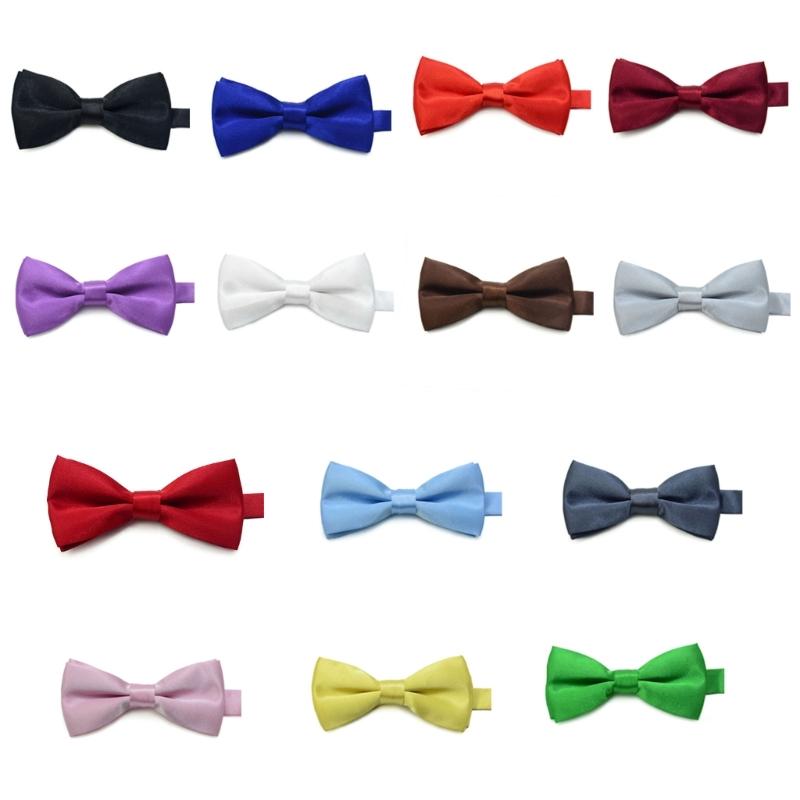 Children BowTie Solid Color Simple Buckle Closure Necktie For Holiday Special Event School Uniform All Matching Necktie