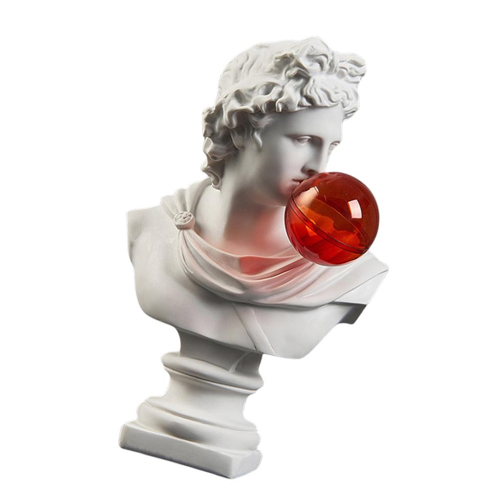 Handcrafts Resins Bubble Blowing Sculpture Funny Greek Mythology Bust Figurine Desk Ornament for Collectors Home Decors
