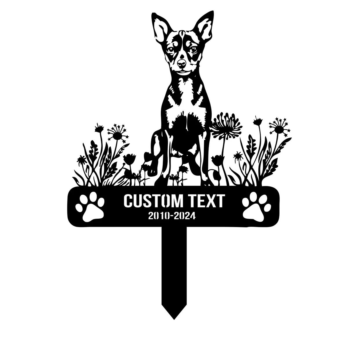 

Custom Fox Terrier Dog Memorial Garden Stake, Personalized Metal Yard Sign for Pet, Outdoor Animal Grave Marker, Garden Decor чёрный