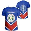 T-shirt con Stampa 3D Bandiera del Paraguay per Uomo Estate Casual Emblema Nazionale Paraguayano Grafica Magliette Magliette da Uomo Top