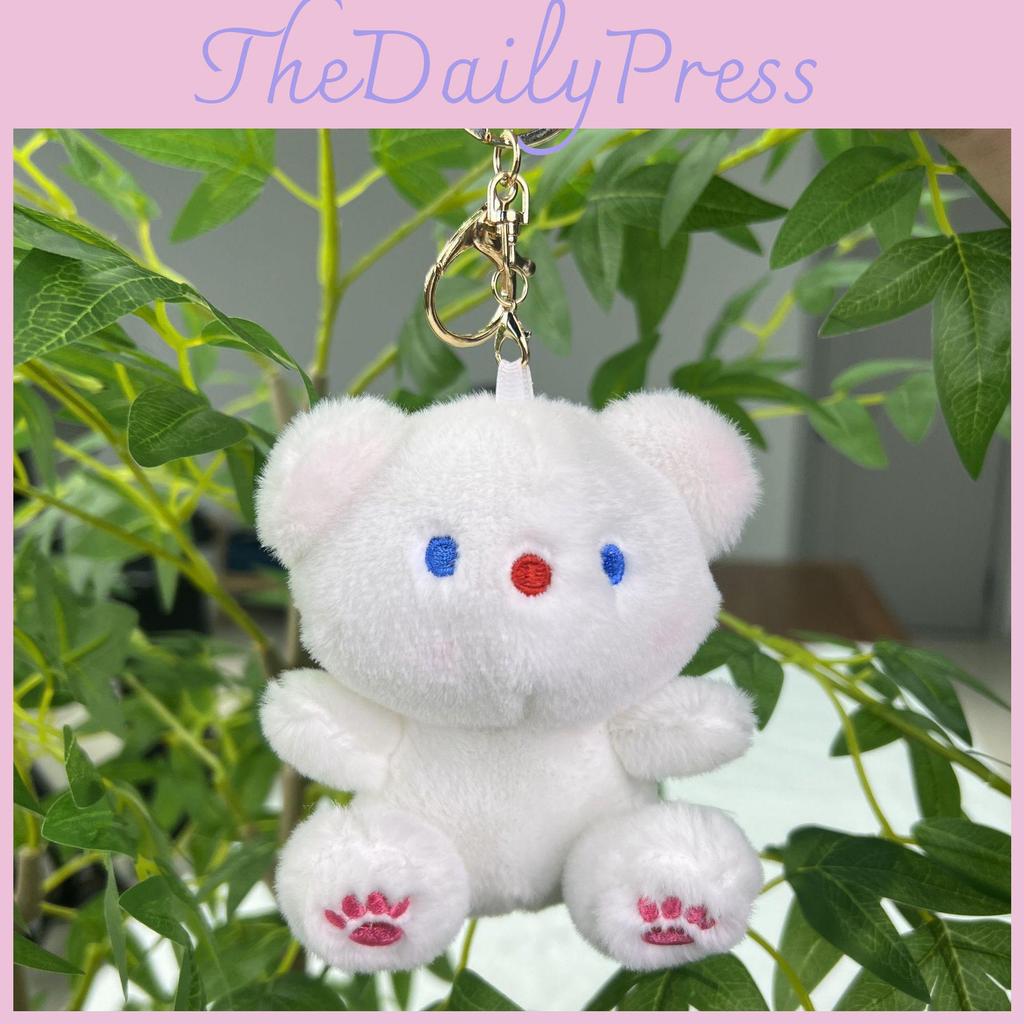 Adorable Plush Bunny And Bear Keychain Pendant With Soft Short Fur For Accessories Cute