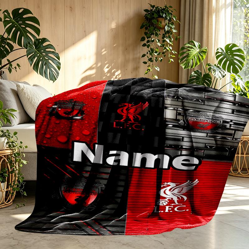 Custom Name Personalized Football team F.C Print Blankets, Home Decor, Bedroom, Sofa, Camping, Couch, Gifts for Birthday Christmas