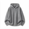 Unisex Übergroßer Kapuzenpullover 2025 Lässiger Strickpullover Mit Halbreißverschluss Grau Schwarz Locker Geschnitten Acrylmischung