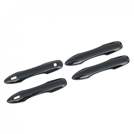 8x Carbon Fiber Car Door Handle Bowl Cup Cover Trim For Toyota Corolla -