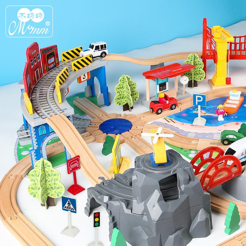 Children'S Small Train Track Toys Wooden Train Traffic 146-Piece Set Educational Early Education Hands-On Brain 3 Years Old