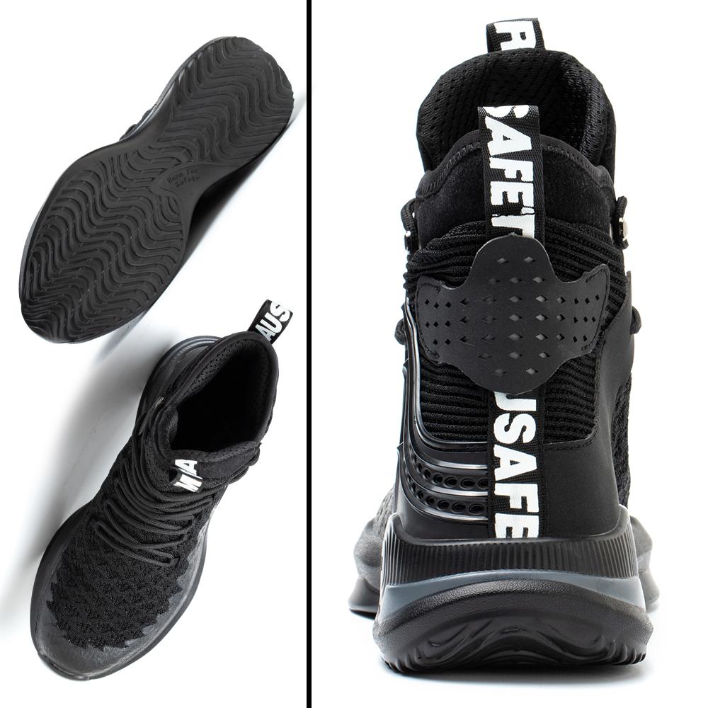 Men's High-Top Work Boots Safety Smash-Proof Steel Head Puncture-Proof Kevlar Outdoor Men's Safety Shoes
