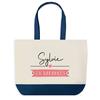 Sac Shopping - PLANETEE - Sylvie En Vacances - Fond Bleu - Coton 40 X 45 Cm - Grand Format