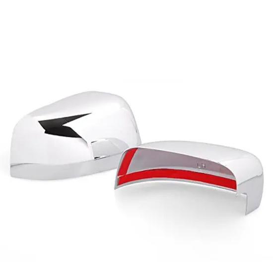Chrome Top Half Door Side Mirror Cover 2PCS for Left and Right Sides For 2011-2016 Dodge Durango & Jeep Grand Cherokee