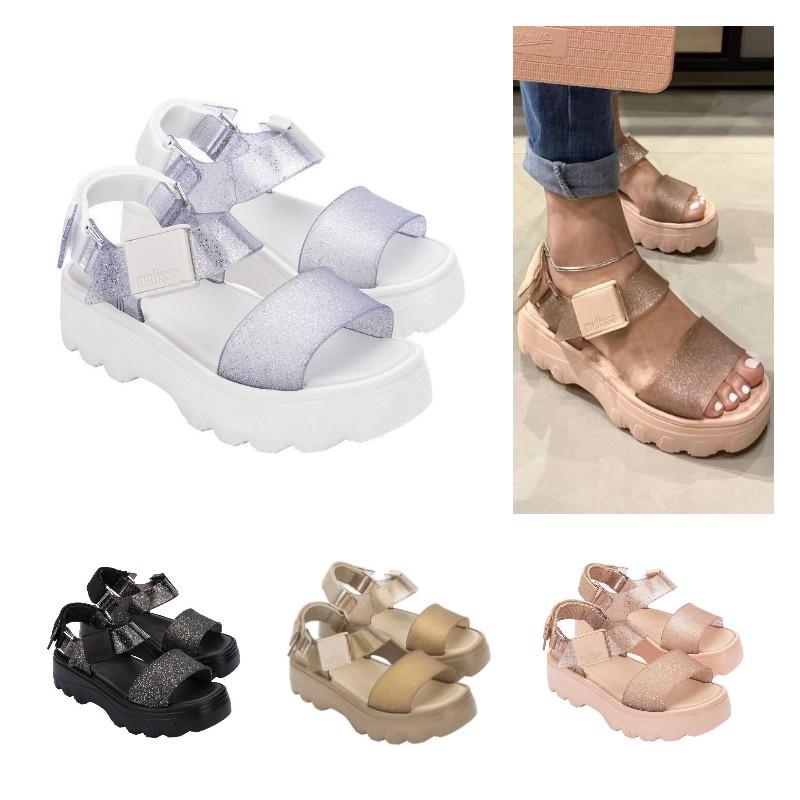 2023melissa Stylish Melissa Women's Flat Sandals With Chunky Soles And Trendy Wide Straps