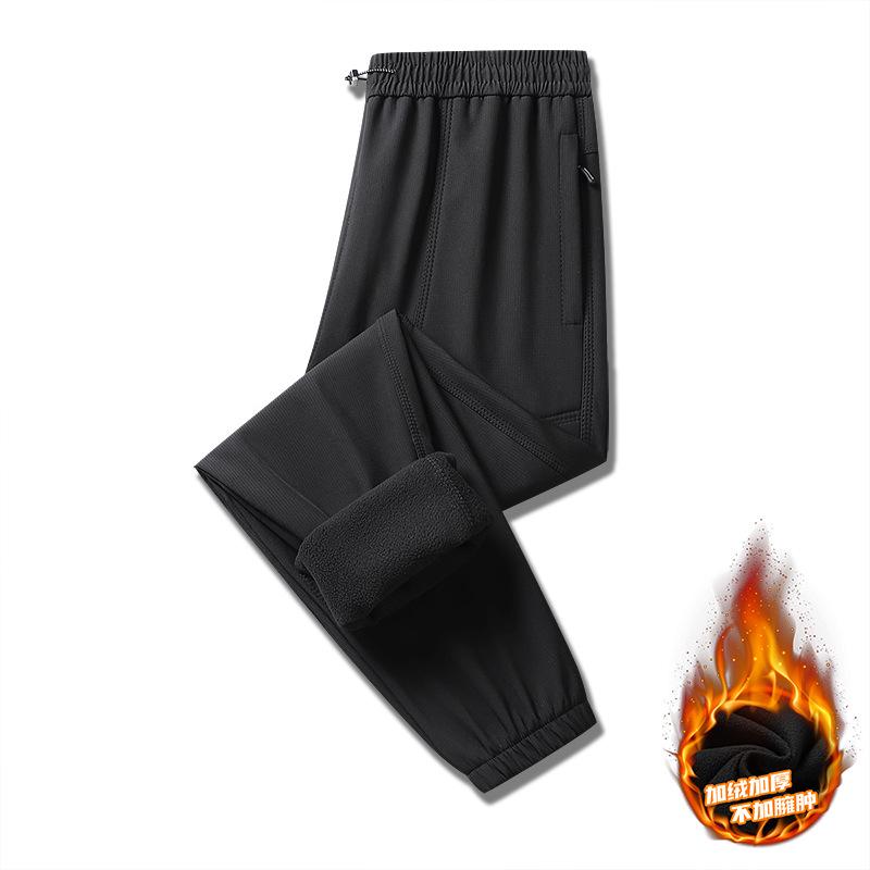 Autumn/Winter Unisex Windproof Softshell Hiking Pants with Waterproof Velvet Lining, Customizable LOGO