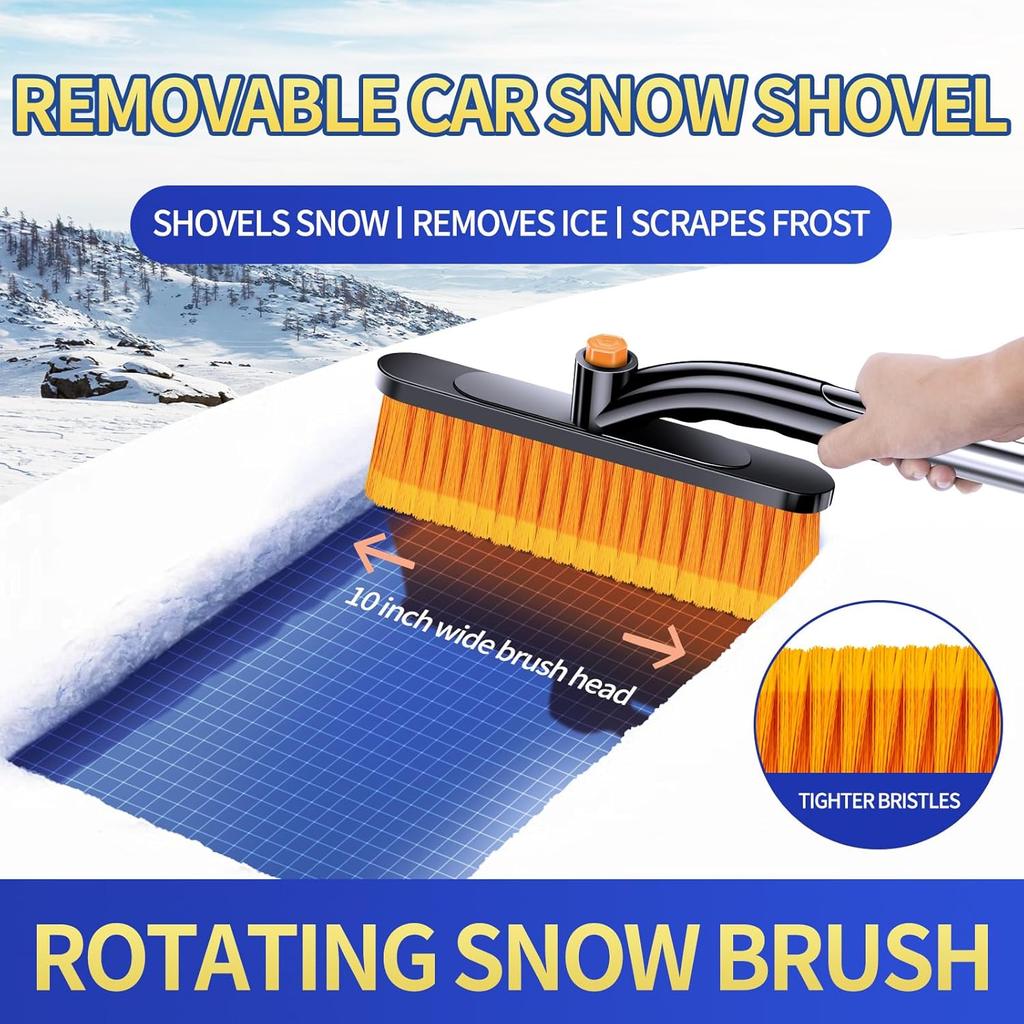 Car Windshield Ice Scraper With Snow Brush, Snow Removal Squeegee For Automotive, Exterior Dust Remover Brushes And Brooms, Essential Winter Car