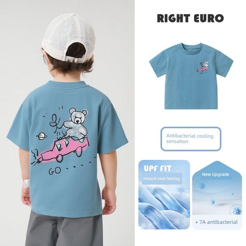 Right European Style Cool Short-Sleeved T-Shirt for Girls, Summer Wear 2026 New Children's Clothing, Kids' Tops, Half-Sleeve, Thin Summer Style