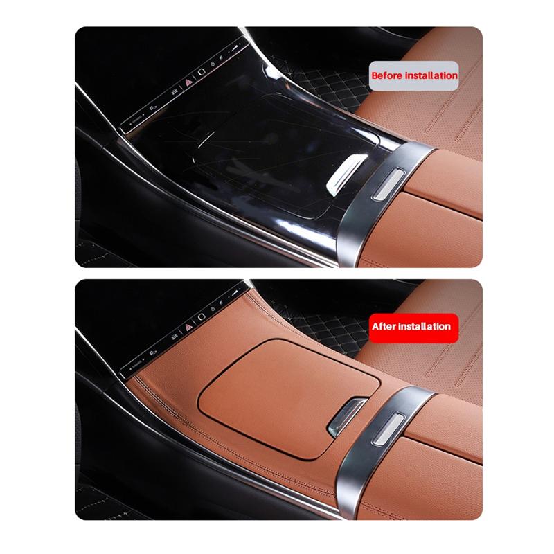 Authentic Car Center Control Panel Trim Cover For Mercedes Benz C-Class W206 C260 C220 C200 -24 Gear Shift PU Pad Protection