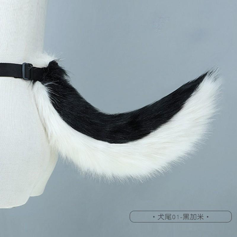 Handmade Plush Animal Ear Headband Cosplay Party Costume Accessory - Cute Dog Ears In White Beige Black