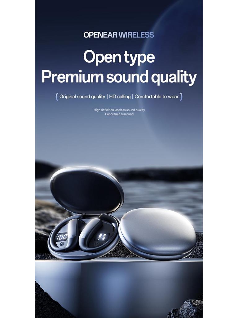 Hot-Selling Dual Display Wireless Bluetooth Earphones with Long Battery & Hanging Ear Design