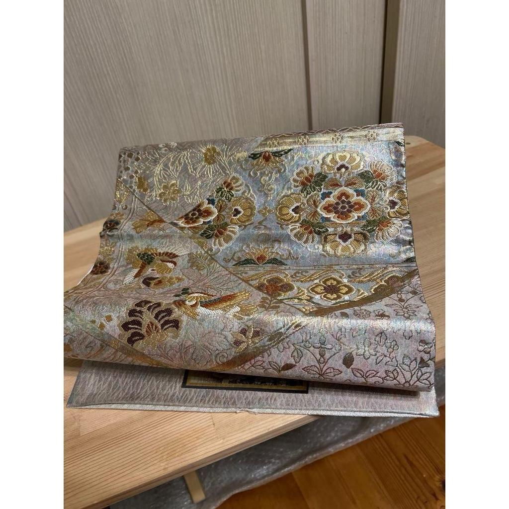 Used Fukuro obi, pure silk, Nishijin-ori, Obi Kokoro Bihin, Sarasa