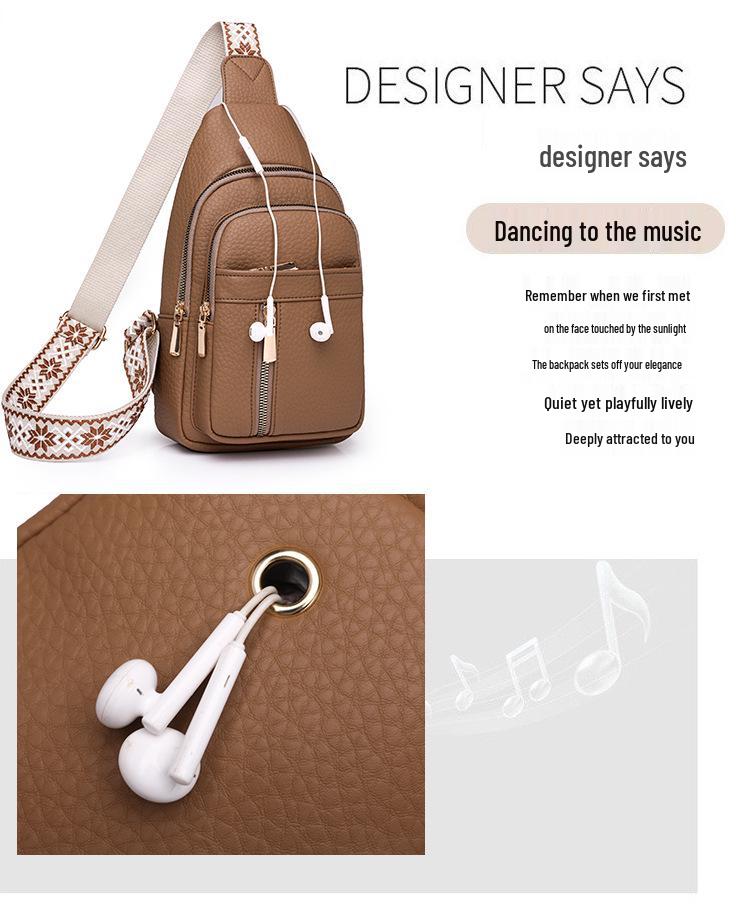 Retro PU Crossbody Chest Bag: Lightweight, Multi-compartment, Versatile and Fashionable Shoulder Bag