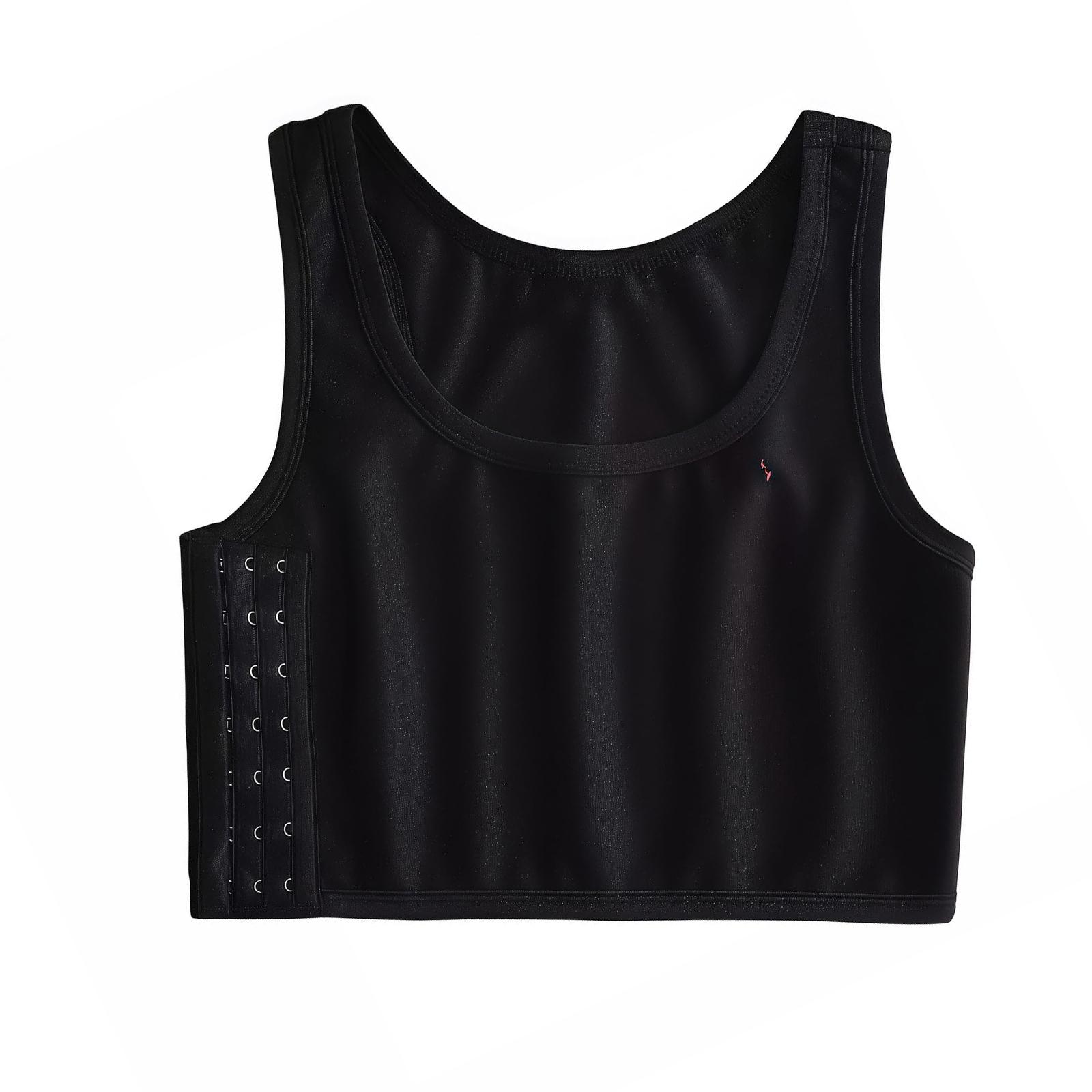 

Women s Ultra Flat Bustier, Bust Reduction, Flat Chest Shaping, Sports Bra, Chest Control Top L чёрный