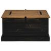 VidaXL Coffre de rangement HALDEN noir 91x91x47 cm bois massif pin, stockage de coffre, coffre de rangement en bois, coffre 4018408