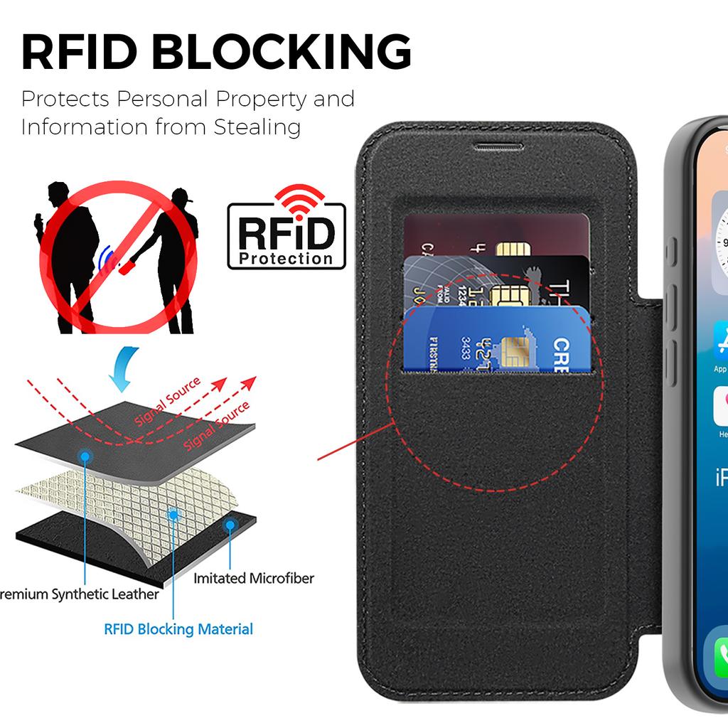 Magnetic Wallet Leather Phone Case For iPhone 17 Air 17Pro Max 15 Pro Max 16 Plus 13 12 11 Wireless Charging Flip Cover Magsafe Card Holder