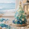 Layer Sea Glass Sea Glass Christmas Tree DIY Kit Tabletop Display DIY Craft DIY 3D Sea Glass Art Kit Coast and Christmas Series