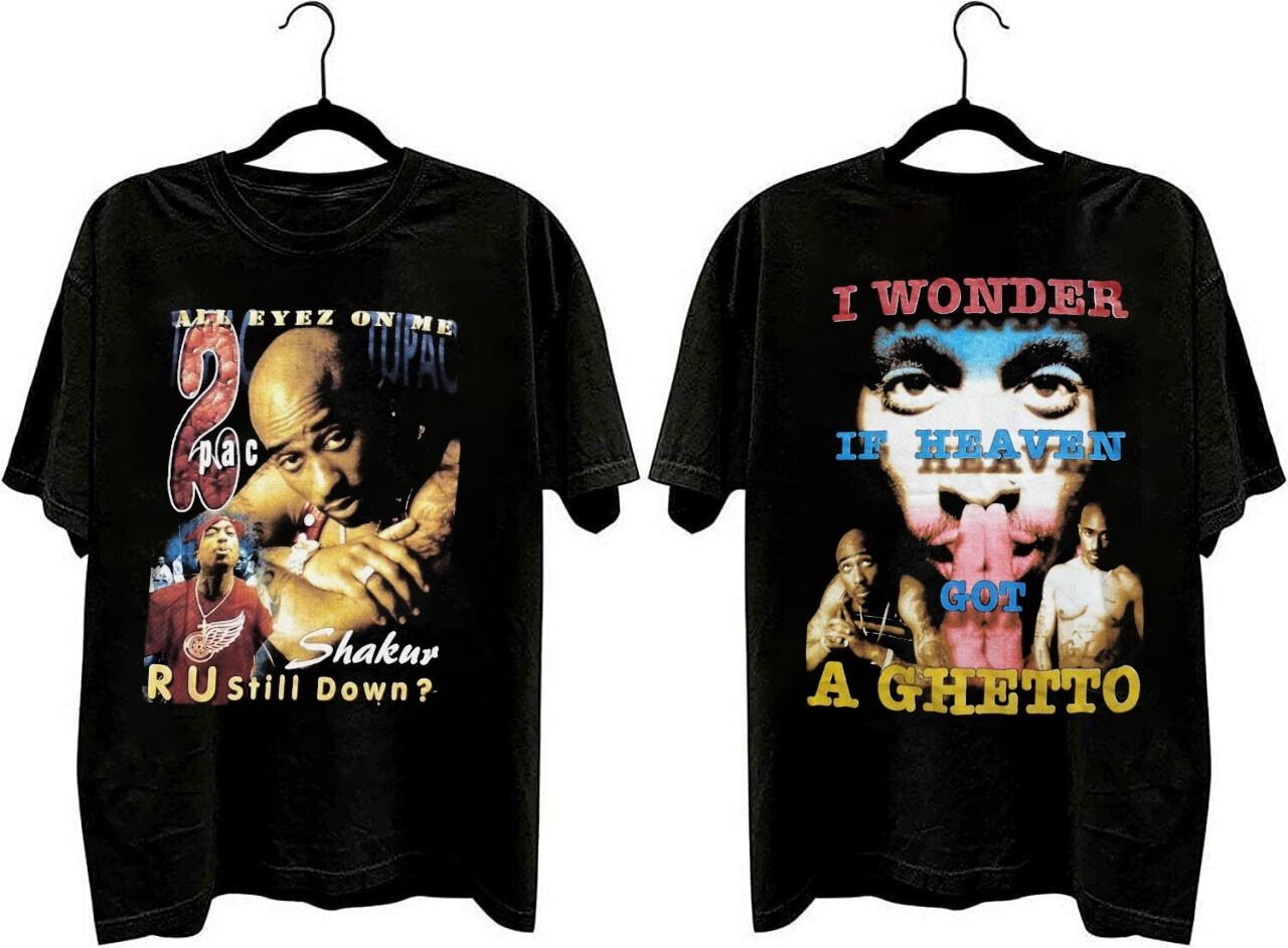 Tupac Shakur vtg rap tee double sided black t-shirt QT8079 Unisex T-Shirt XXXXL