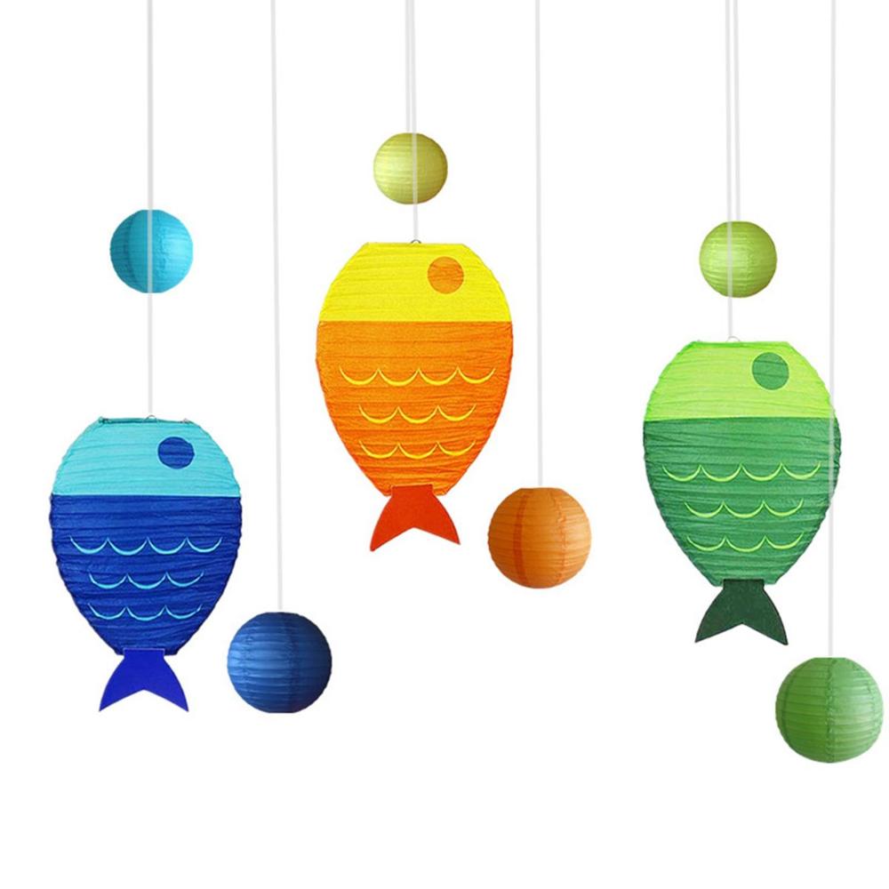Praying Chinese Fish Shaped Cute Candle Light Decoration Paper Lanterns Party Supplies