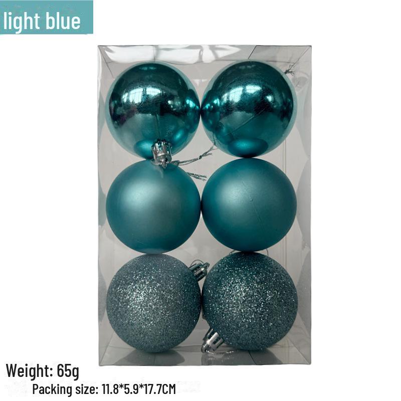 

Набор гальванических елочных шаров 6 см: 6 шт. PS-пластик, яркий матовый, с порошковым покрытием, в коробках из ПВХ, украшения для праздничного декора. 6-pack, 6cm, thread cap head matte powder светло-синий