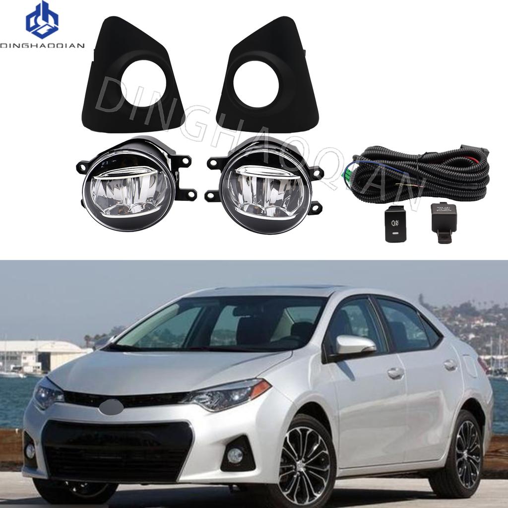 1 set Fog Lights Headlight For Toyota Corolla SE 2014 2015 2016 LED Fog lights Car Fog Lamp Kit With Harness Bulb Switch