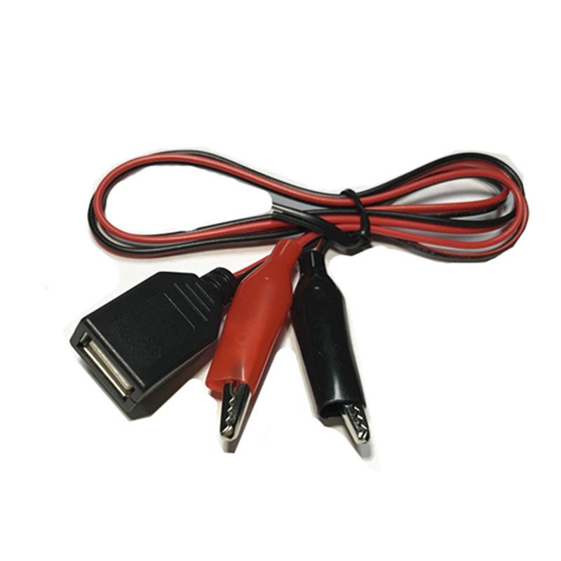 

Тестові затискачі типу «алігатор» Затиск до роз’єму USB «папа/жінка» Джерело живлення Адаптер Провід Кабель 58 см Червоний і чорний