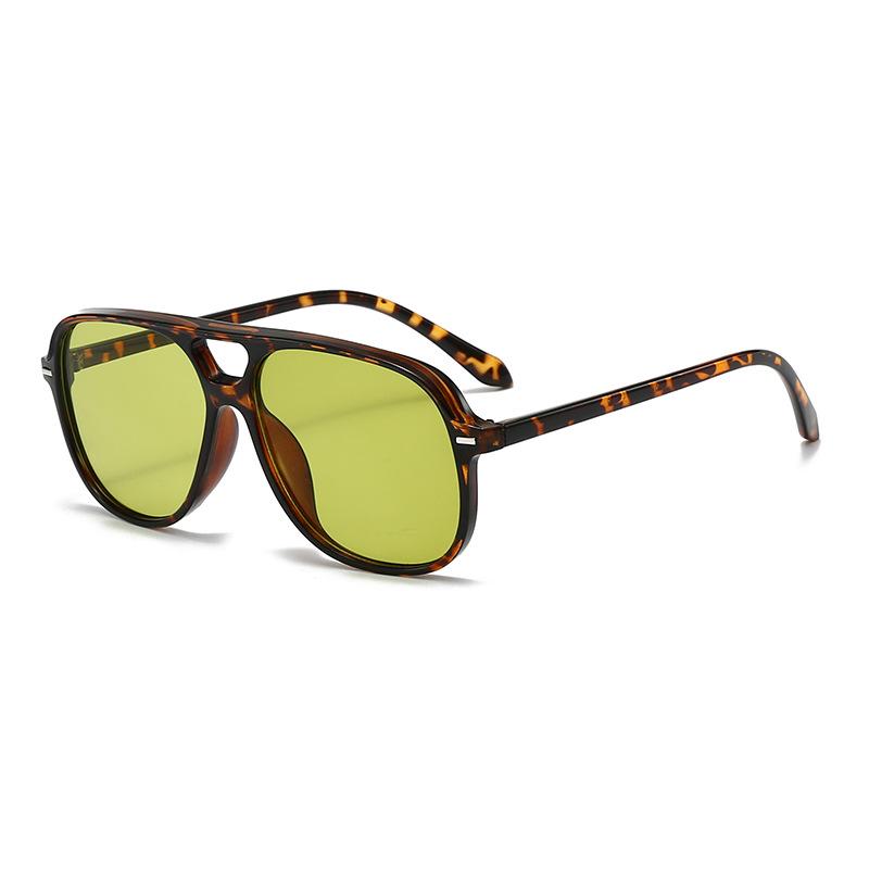 European & American Stylish Unisex Double Bridge Sunglasses - Trendy, Versatile, Large Frame for Outdoor Sun Protection