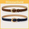 Minimally Retro Gold Ring Buckle Decorative Suede Women Casual Belt For Fashion Accessories