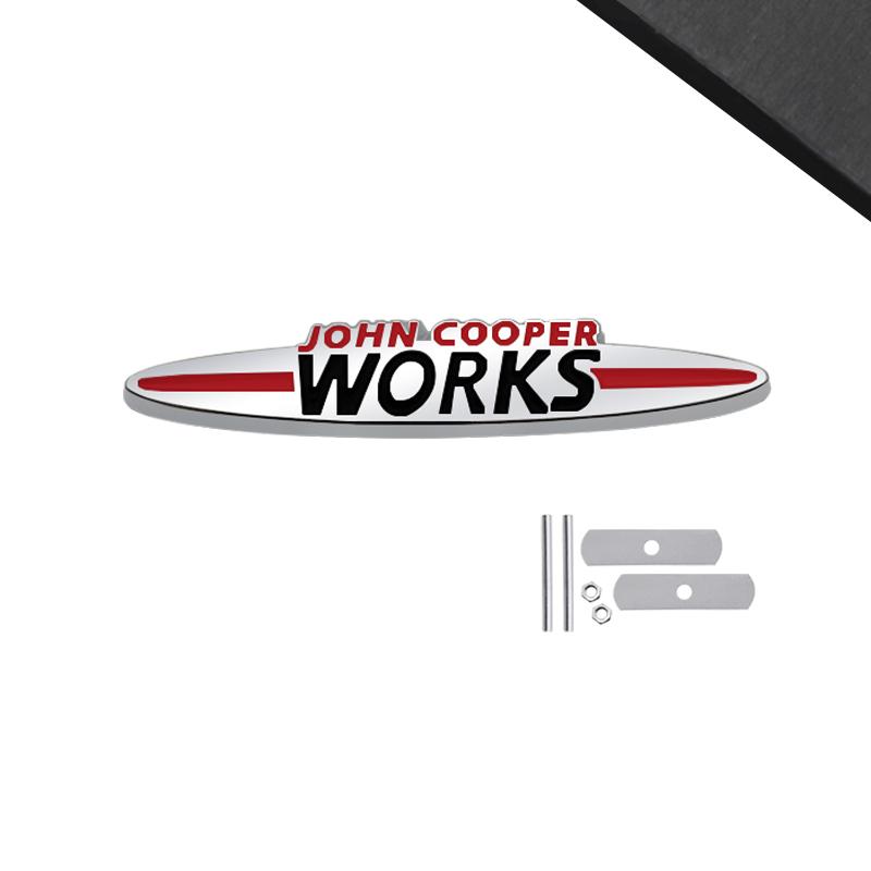 Emblema Nero JCW Styling Auto Adesivo 3D Metallo Griglia Cofano Anteriore Badge Per MINI Cooper S R55 R56 F54 F56 F55 F60 Decorazione Carrozzeria