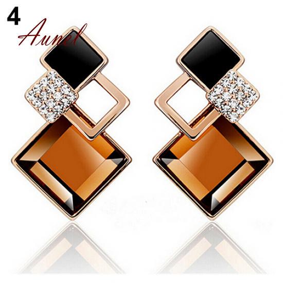 Womens Eardrop Earrings Plastic Rhombic Party Jewelry Korean Style