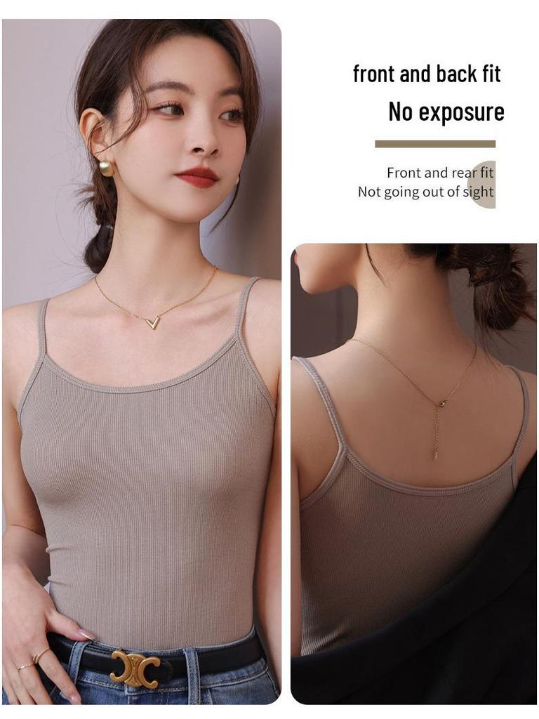 Übergröße Damen Racerback Spaghetti-Träger Tanktop - Anti-Expositions Ärmellose Unterwäsche