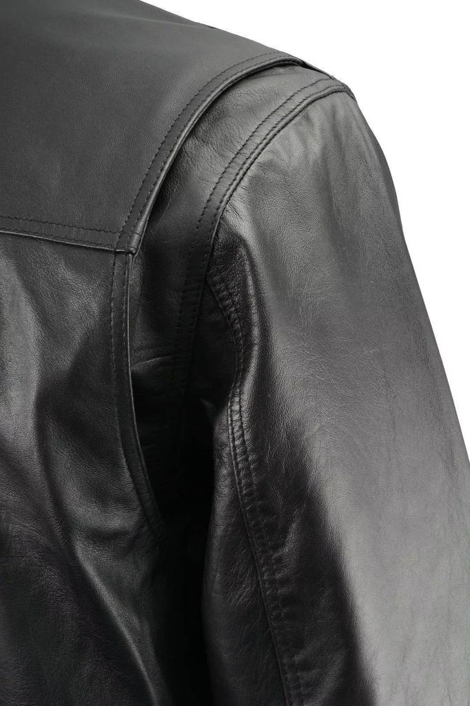 Shirt Men Real Lambskin Soft Leather Stylish Black Handmade Formal Wear Casual