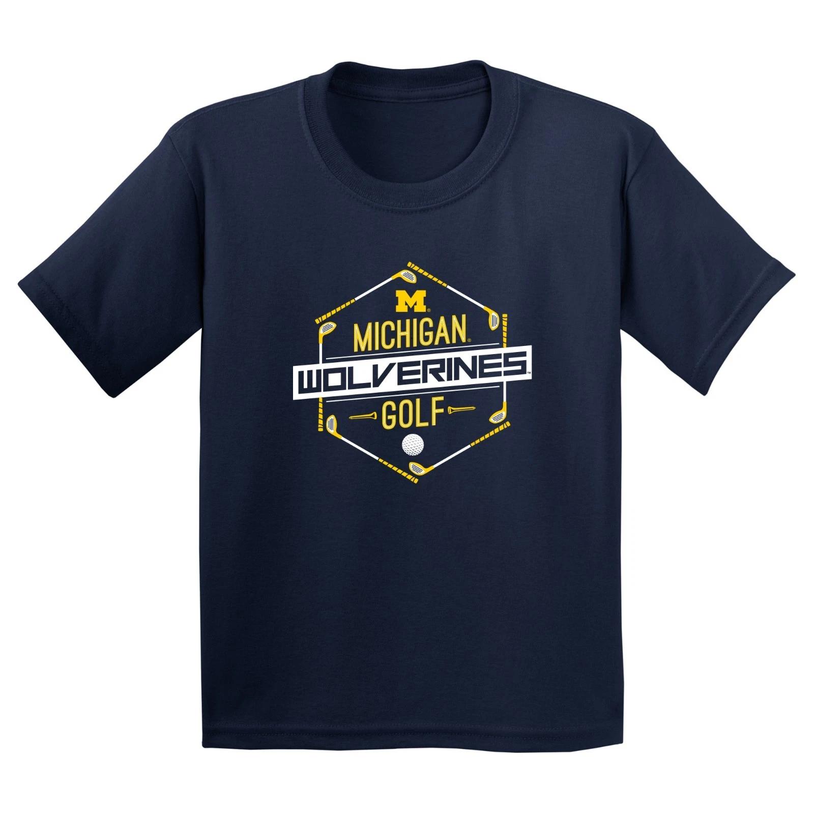 Michigan Wolverines Golf Hex Youth T-Shirt - Navy L