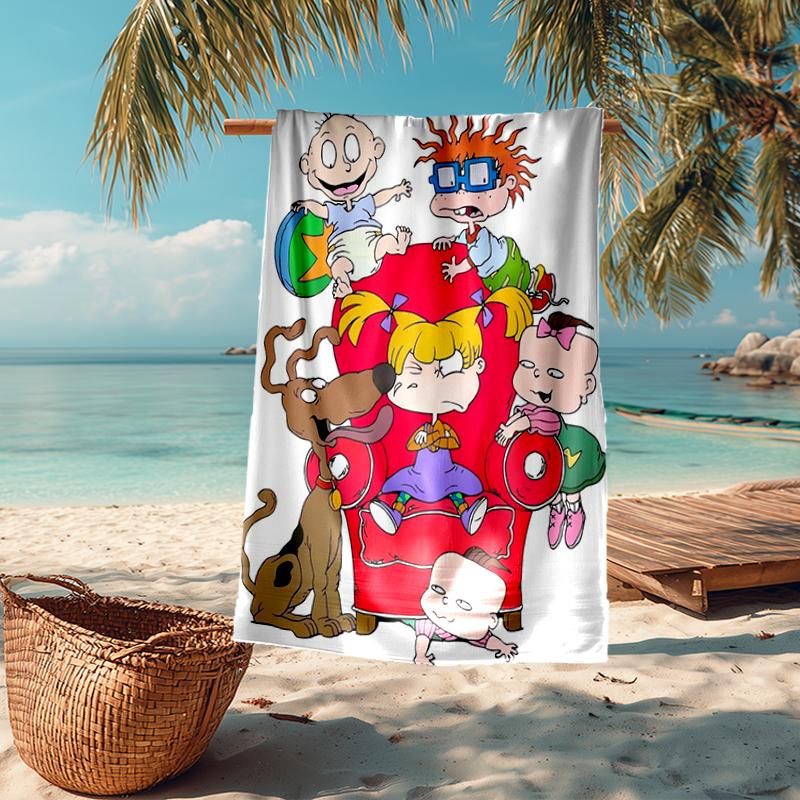Rugrats In Paris Fashion Beach Towel: Ideal for Summer Adventures Soft, Absorbent and Quick Drying Suitable for Swimming and Bathing