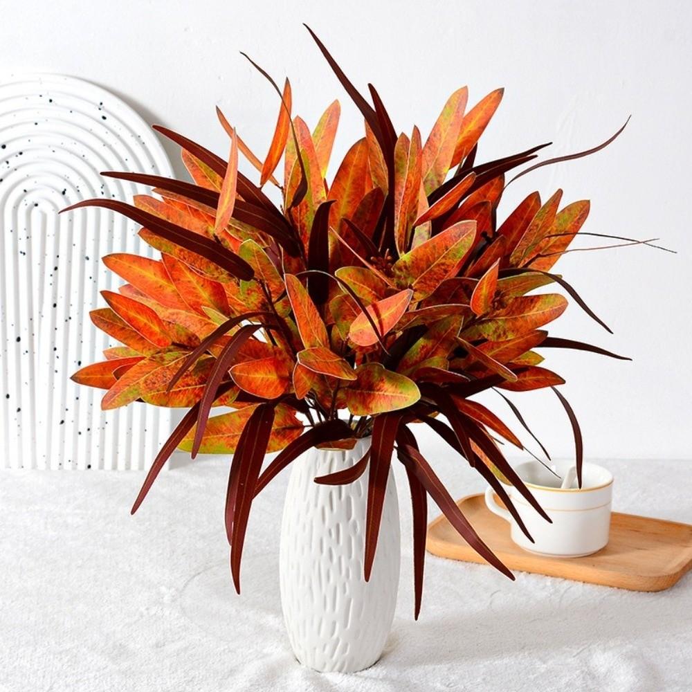 3D Printing Artificial Eucalyptus Leaf Green Leaves Lifelike Silk Willow Leaves UV Resistant DIY Plants Fake Plants Garden