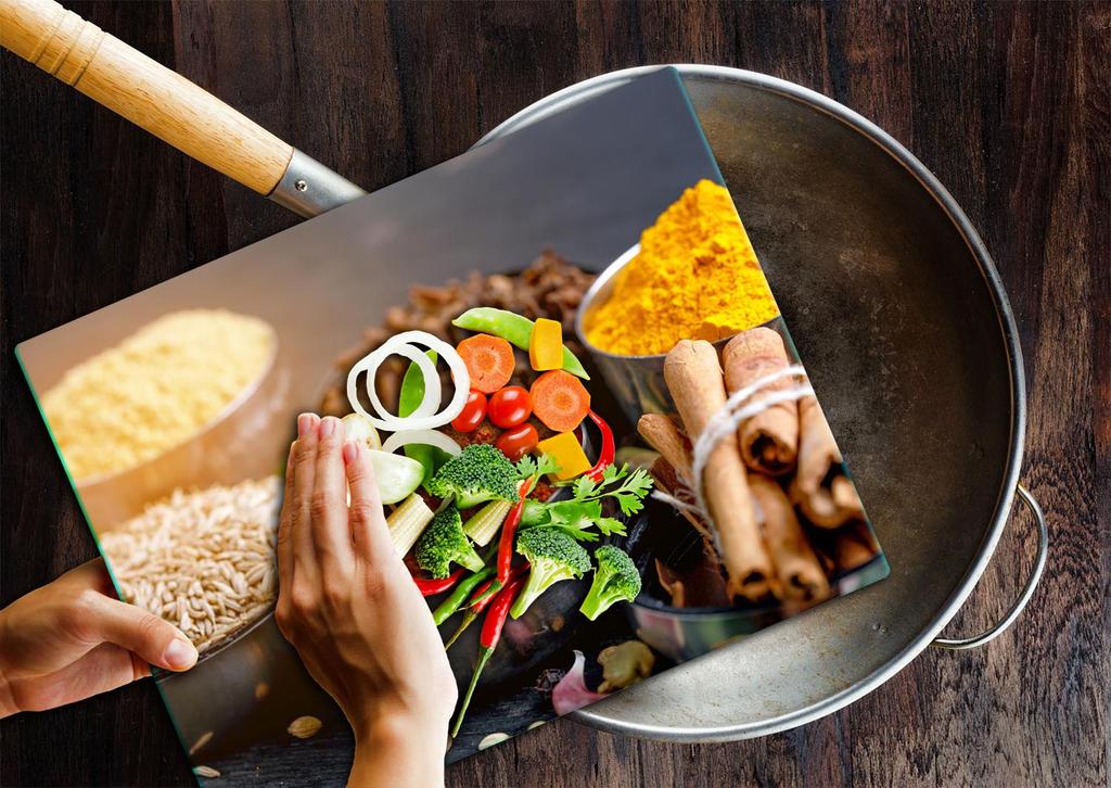 GLASS PLATE CUTTING BOARD 52x40 SPICES