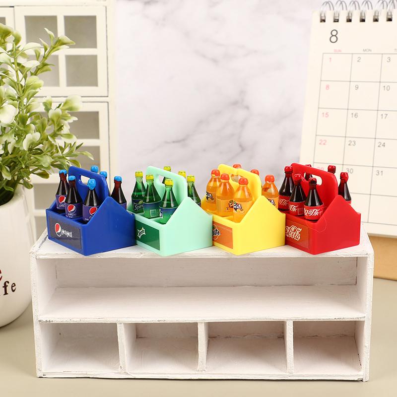 1Set Dollhouse Miniature Cola Soda Sprite Bottles Modle Kitchen Diy Accessories
