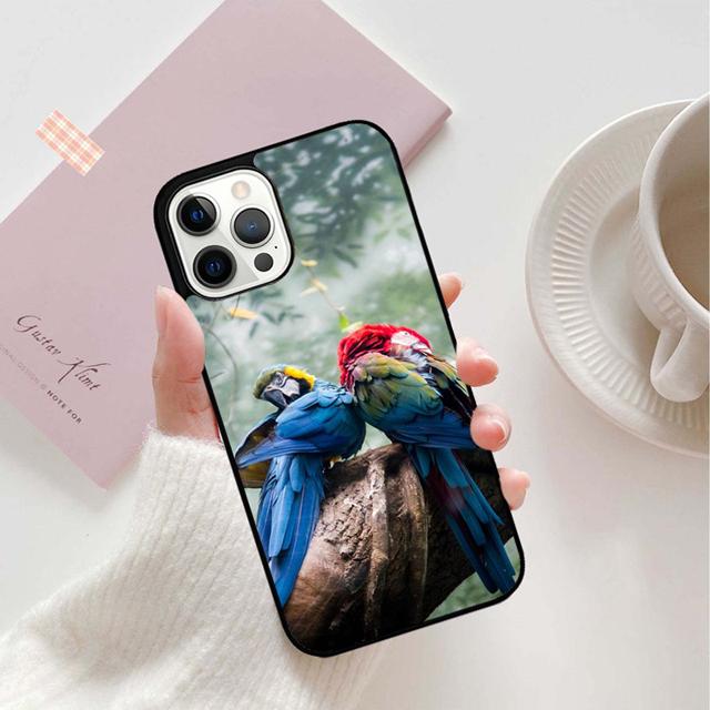 Animal Macaw Parrot Colourful Phone Case Back Cover for iPhone 17 Air 16 15 14 13 11 12 Pro Max Plus Shell Coque