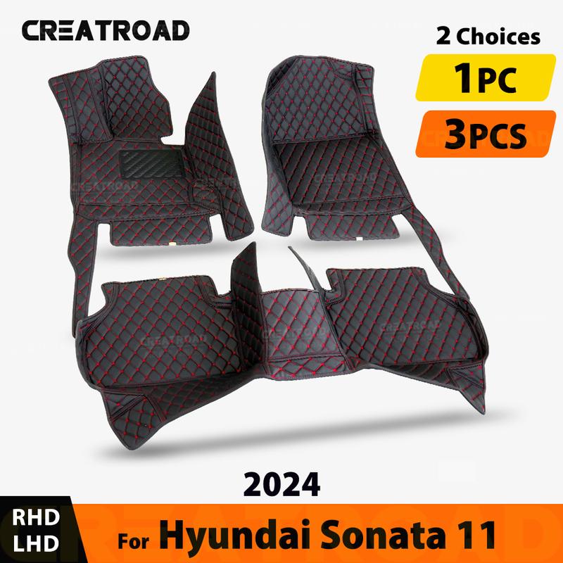 Car Floor Mats For Hyundai Sonata 11 2024 Automobile Carpet Cover Interior Details Accessories Protective Pad Parts