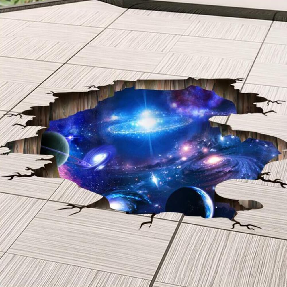 3D Galaxy Decor Wall Decal - PVC Material - Cosmic Style - Waterproof - Space Pattern - Indoor Use - Single Use - Wall Decal