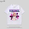 Unisex Vintage Streetwear Cotton Tee With Graphic Print Loose Fit Heavyweight Washed T-Shirt
