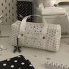 White Blue Color Star Polka Dot Tote Pencil Case Instagram Aesthetic Cute Pen Bag for Kids Large Capacity Stationery Organizer