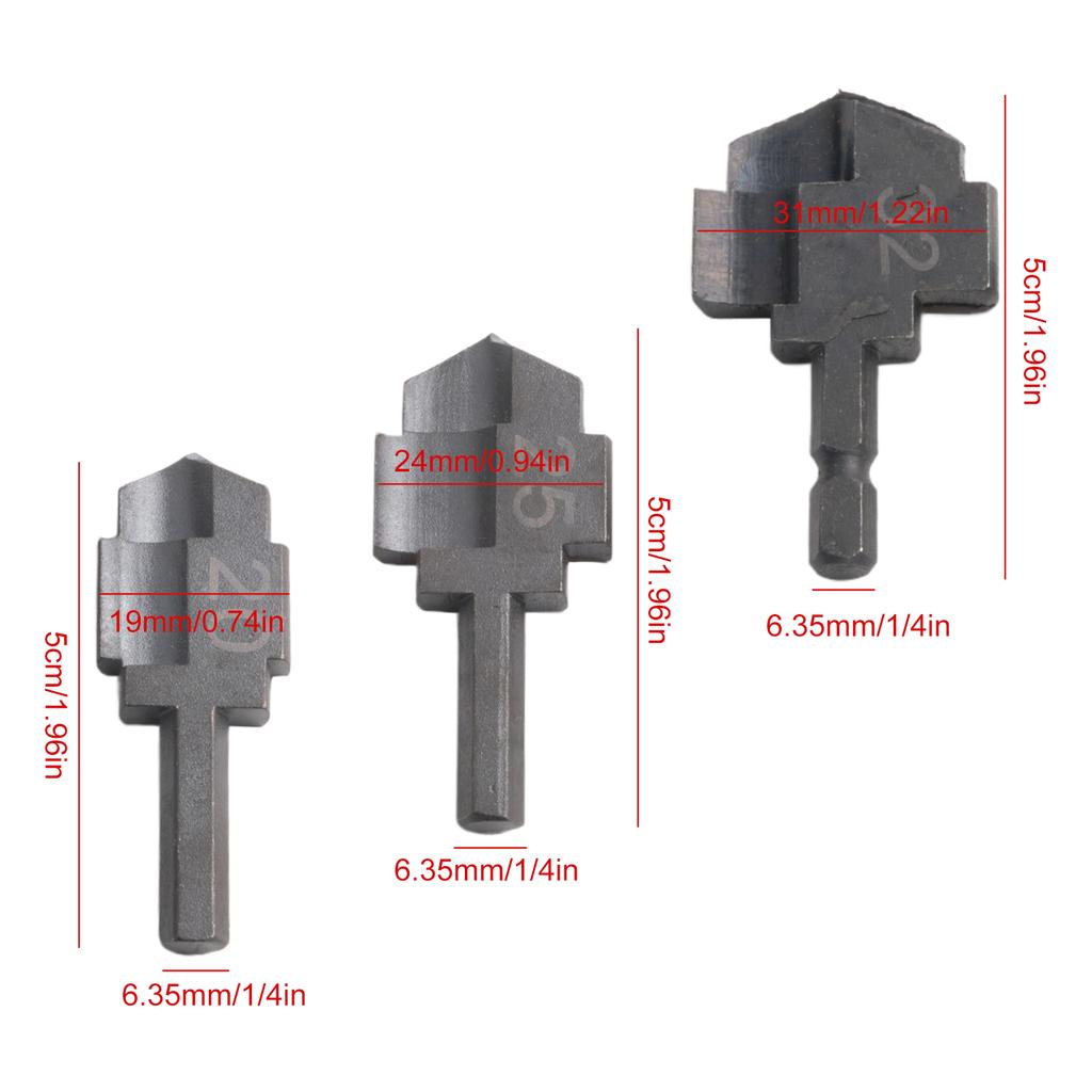 3pcs PPR Lifting Drill Bit Step Socket Water Pipe Expansion Connector Drill Expanding Plumber Hole Opener Repair Tool Stepped