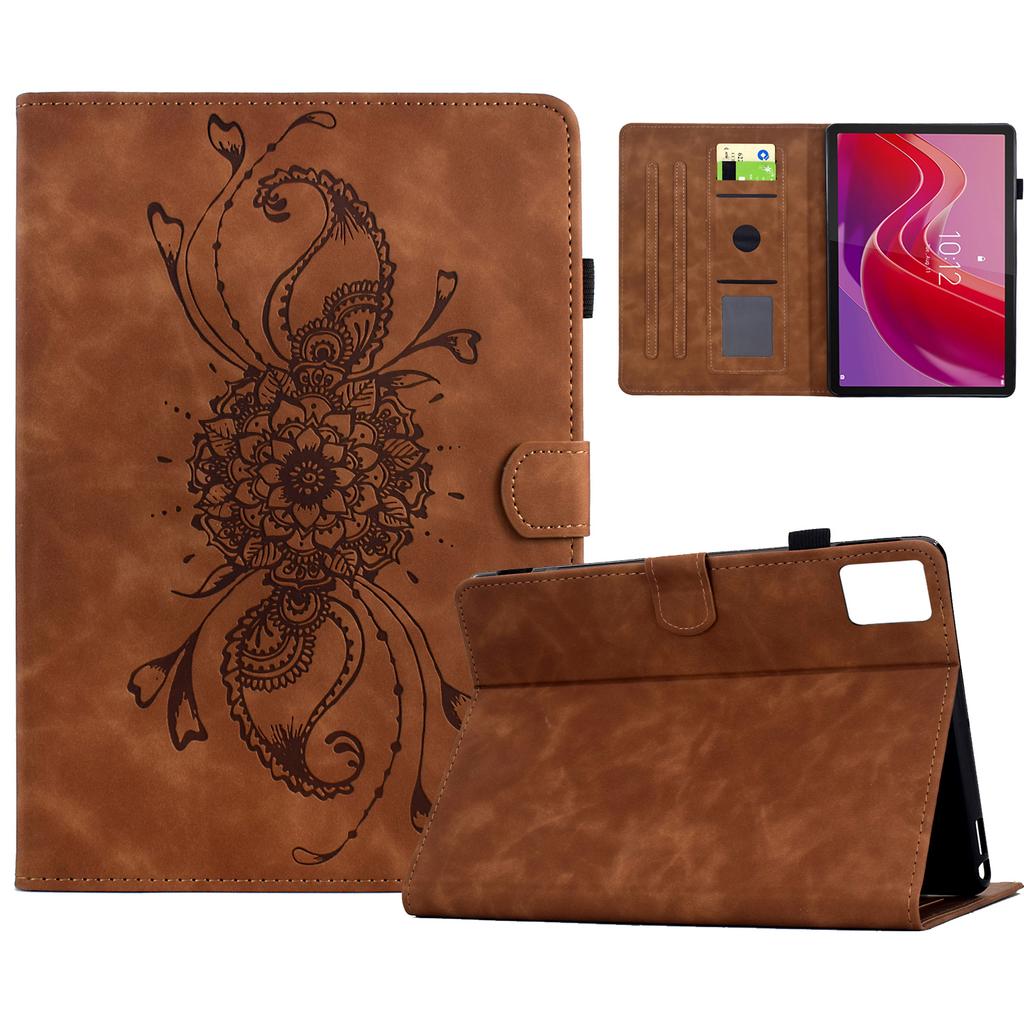 Pro Lenovo Tab M11/Xiaoxin Pad 11 2024 Pouzdro Mandala Vytištěný Kožený Kryt na Tablet se Sloty pro Karty